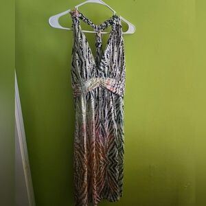 Multicolor Halter Dress